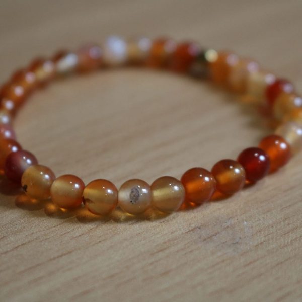 Bracelet Cornaline (Agate rouge) – Perles 6mm