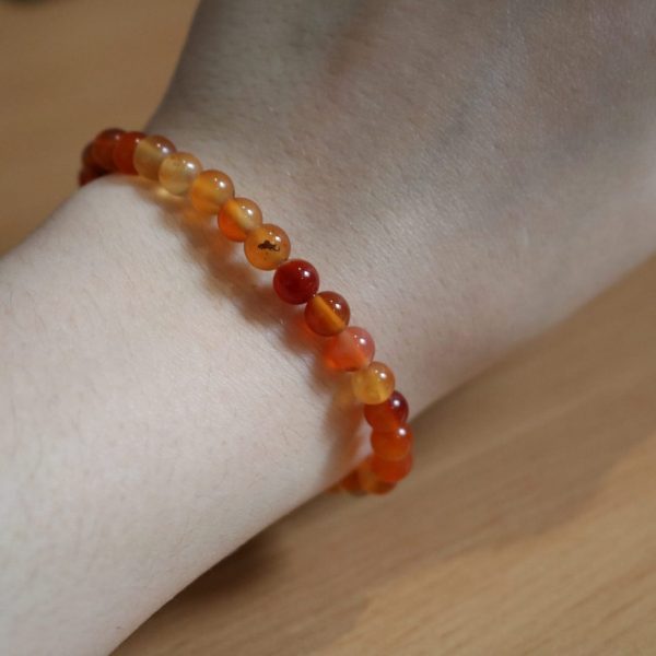 Bracelet Cornaline (Agate rouge) – Perles 6mm