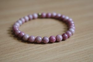 Bracelet Rhodonite Rose – Perles 6mm