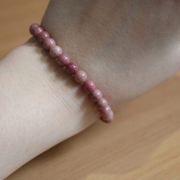 Bracelet Rhodonite Rose – Perles 6mm