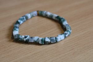 Bracelet Agate Arbre – Perles carrées 5mm