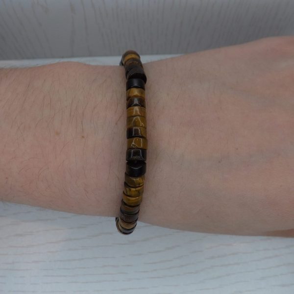 Bracelet Oeil de Tigre – Perles Heishi 6mm