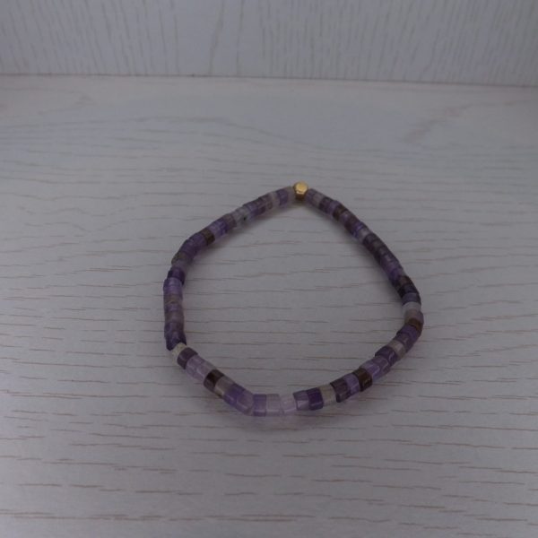 Bracelet Améthyste – Perles Heishi 4mm