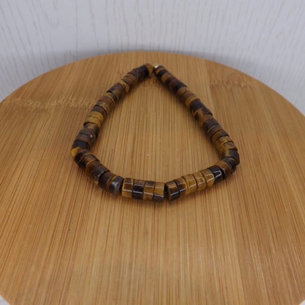 Bracelet Oeil de Tigre – Perles Heishi 6mm