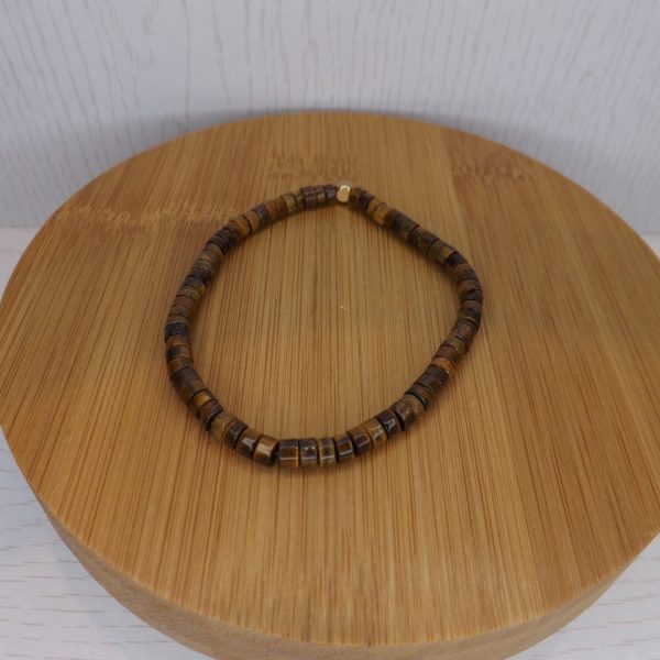 Bracelet Oeil de Tigre – Perles Heishi 4mm