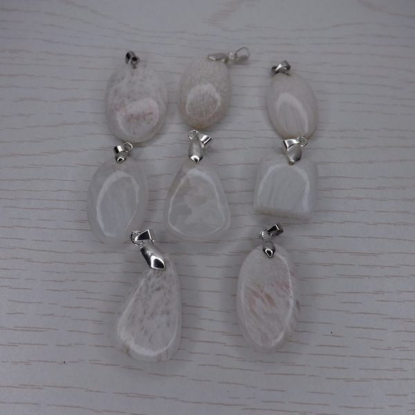 Pendentif Scolecite Blanche – Cabochons – AA