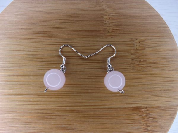 Boucles d'oreilles en Quartz rose Boule A – Image 4