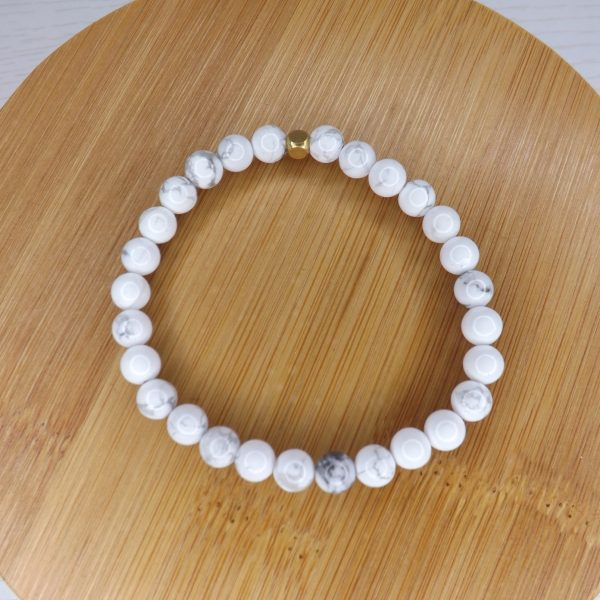 Bracelet Howlite – Perles 6mm