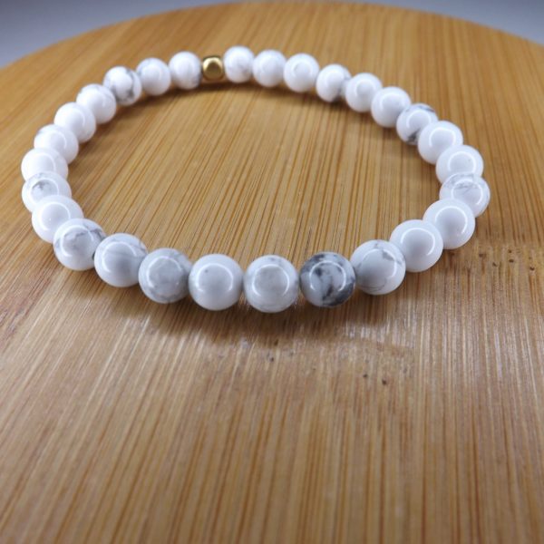 Bracelet Howlite – Perles 6mm