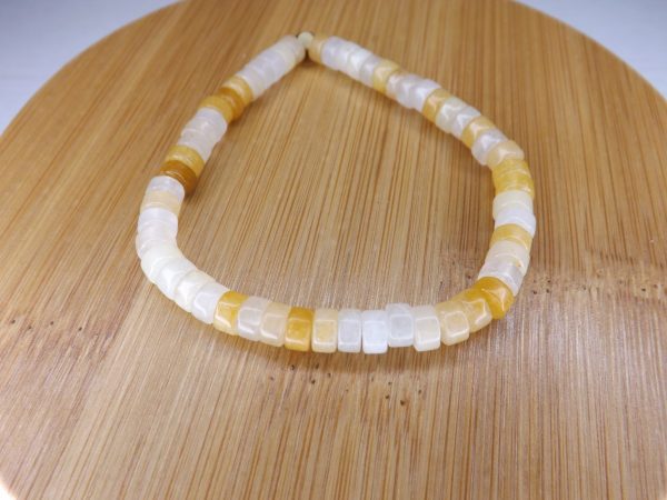 Bracelet Jade de Topaze Jaune - Perles Heishi 6mm