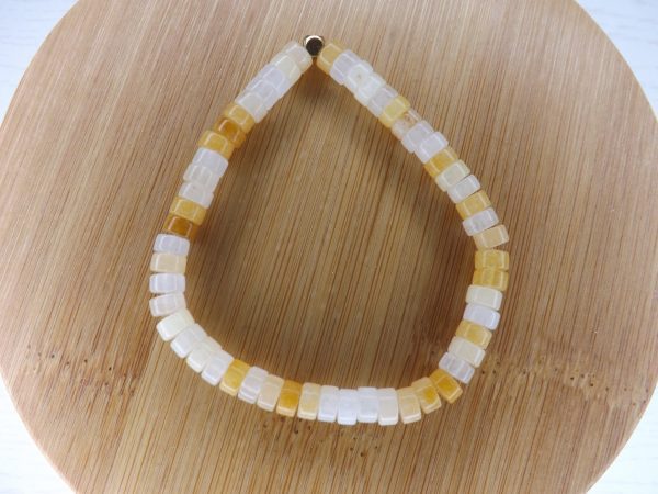 Bracelet Jade de Topaze Jaune - Perles Heishi 6mm – Image 2