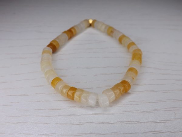 Bracelet Jade de Topaze Jaune - Perles Heishi 6mm – Image 3