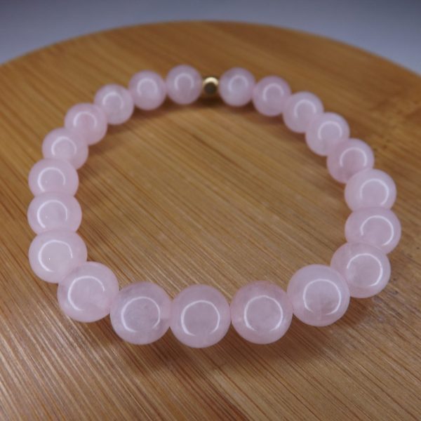 Bracelet Quartz Rose – Perles 8mm