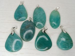 Pendentif Amazonite Bleu – Cabochons – AA