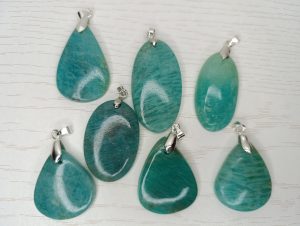 Pendentif Amazonite Bleu – Cabochons – AA