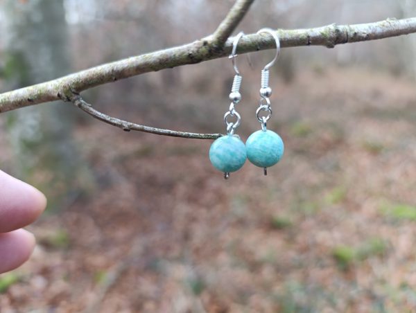 Boucles d'oreilles en Amazonite Boule A