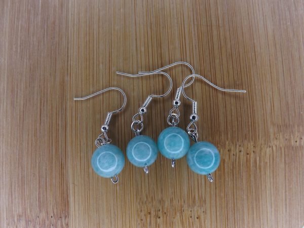 Boucles d'oreilles en Amazonite Boule A – Image 3