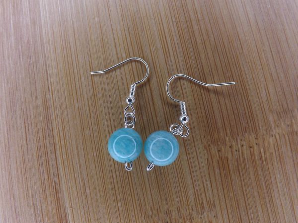 Boucles d'oreilles en Amazonite Boule A – Image 5