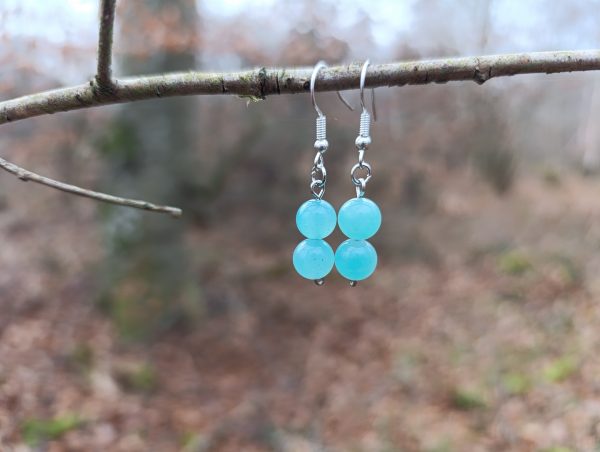 Boucles d'oreilles en Amazonite Boule AA