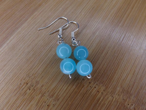 Boucles d'oreilles en Amazonite Boule AA – Image 2