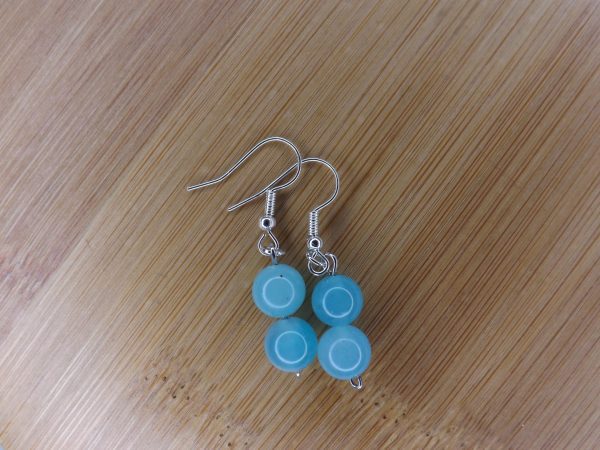 Boucles d'oreilles en Amazonite Boule AA – Image 3