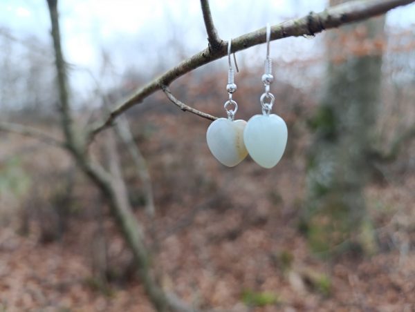 Boucles d'oreilles en Amazonite Coeur