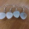 boucles d'oreilles en amazonite verte forme coeur pierre naturelle