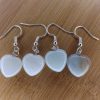 boucles d'oreilles en amazonite verte forme coeur pierre naturelle
