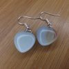 boucles d'oreilles en amazonite verte forme coeur pierre naturelle