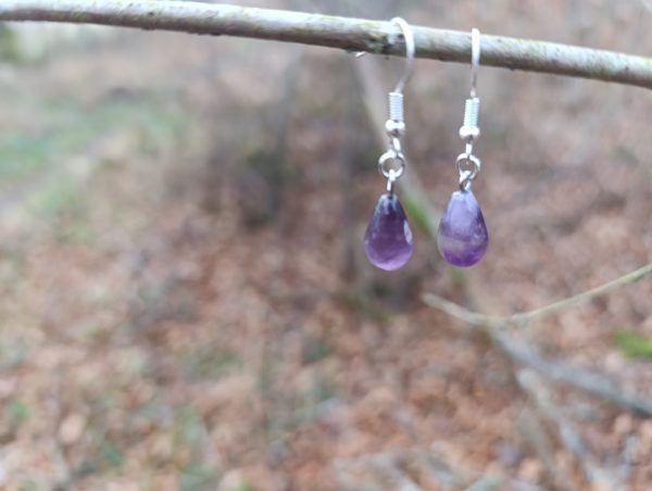 Boucles d'oreilles en Améthyste Goutte