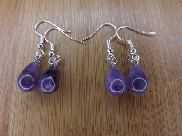 Boucles d'oreilles en Améthyste Goutte – Image 2