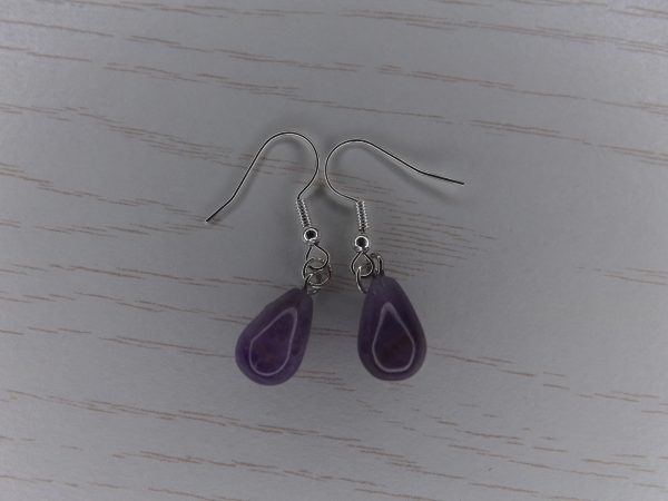 Boucles d'oreilles en Améthyste Goutte – Image 5