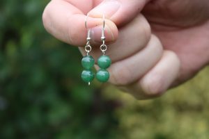 Boucles d’oreilles en Aventurine verte Boule