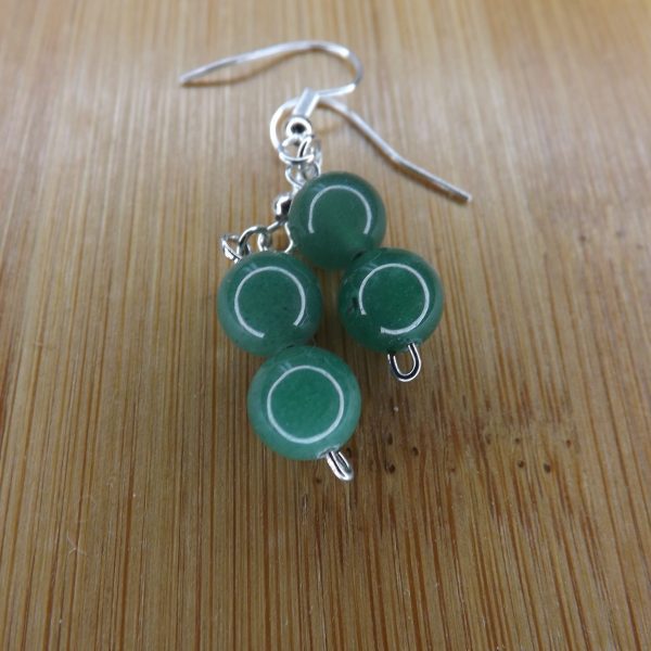 Boucles d’oreilles en Aventurine verte Boule