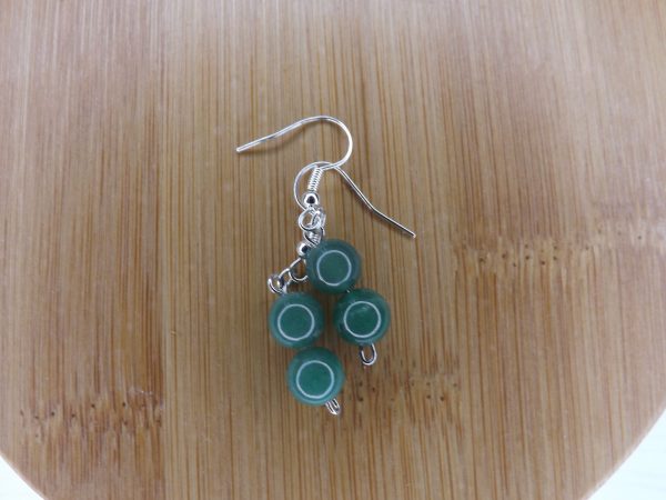 Boucles d'oreilles en Aventurine verte Boule – Image 3