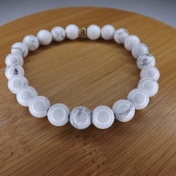 Bracelet Howlite – Perles 8mm