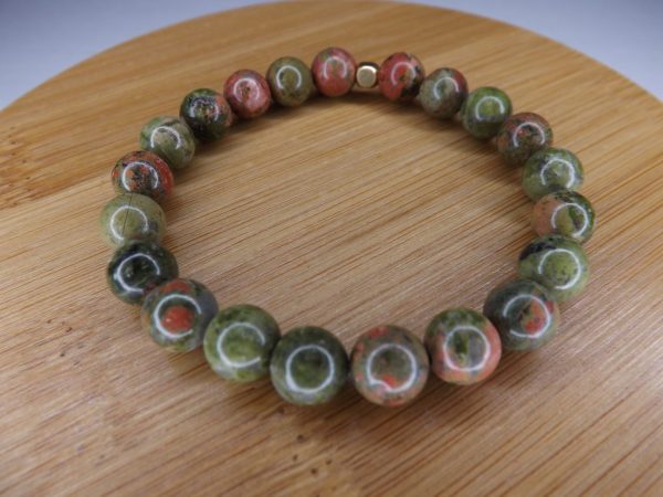 Bracelet Unakite - Perles 8mm – Image 2