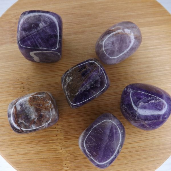Pierre Cubique Améthyste Rubanée – Taille 2-4cm
