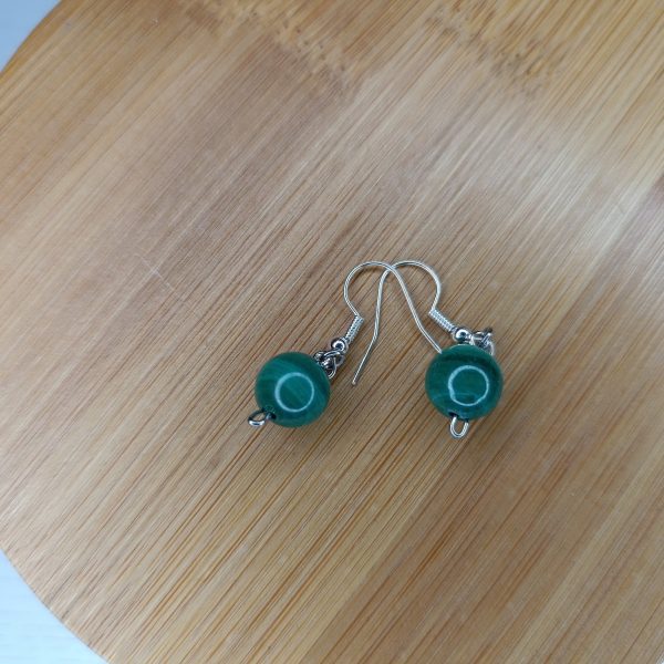 Boucles d’oreilles Malachite Boule 10mm A