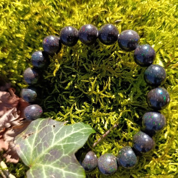 Bracelet Opale Noire – Perles 10mm Qualité A ( Rare )
