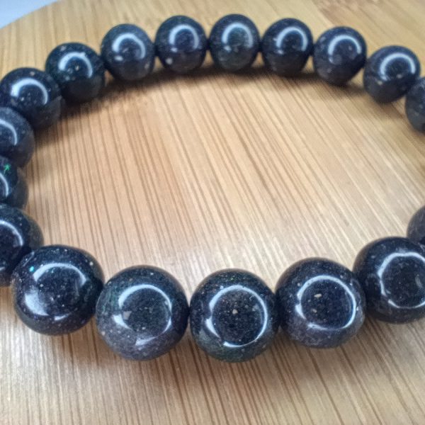 Bracelet Opale Noire – Perles 10mm Qualité A ( Rare )