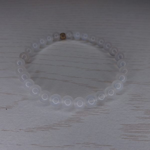 Bracelet Agate Blanche – Perles 6mm A