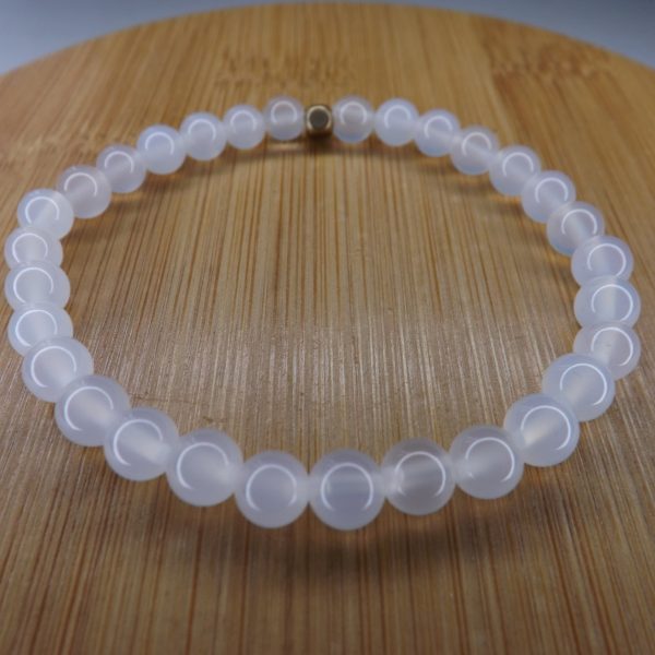 Bracelet Agate Blanche – Perles 6mm A
