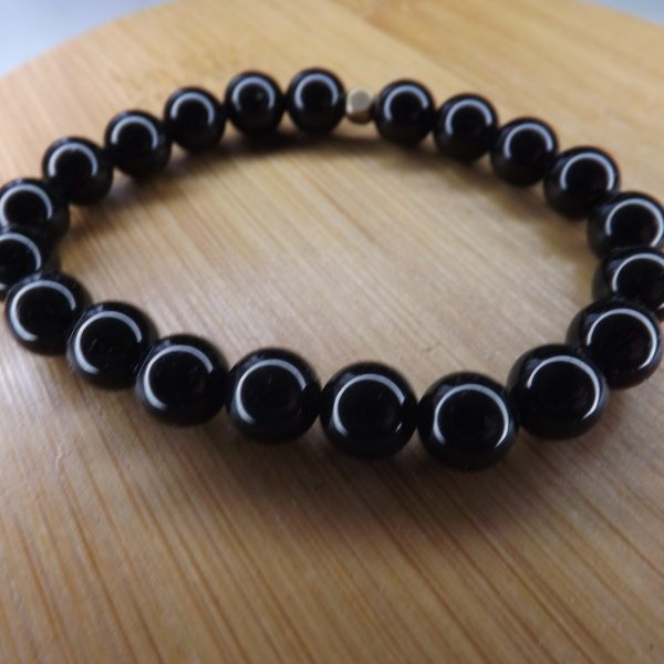 Bracelet Obsidienne Noire – Perles 8mm A