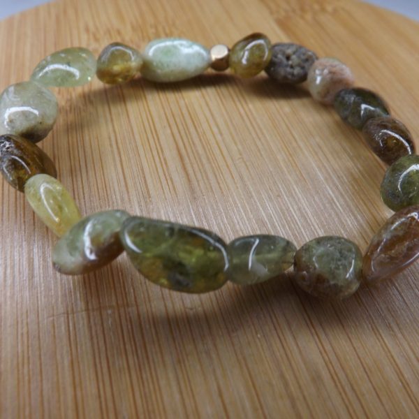 Bracelet Grenat Vert Grossulaire – Perles roulées 8mm A