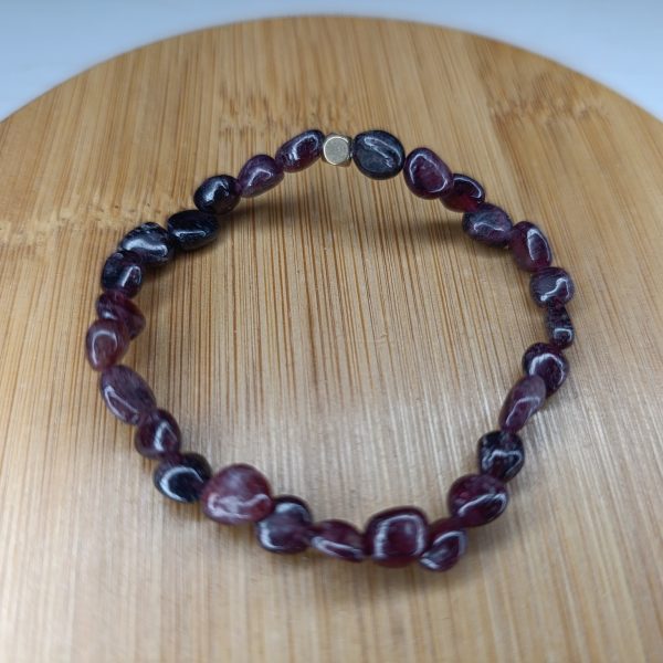 Bracelet Grenat Rouge – Perles roulées 6mm A