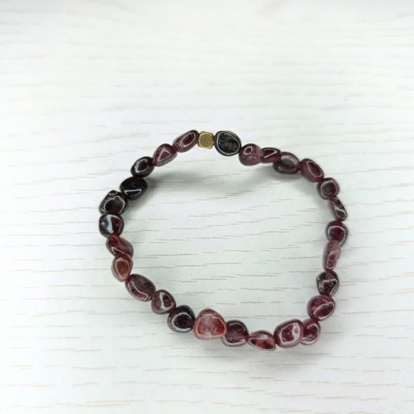 Bracelet Grenat Rouge – Perles roulées 6mm A