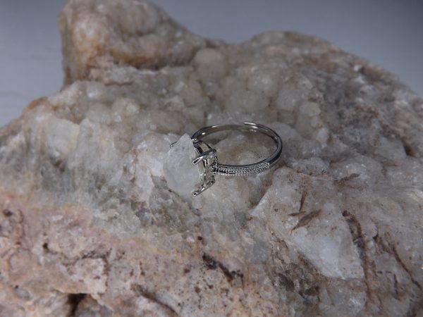 bague cristal herkimer métal argenté