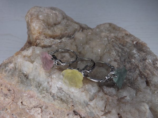 bague fluorine fleur métal argenté