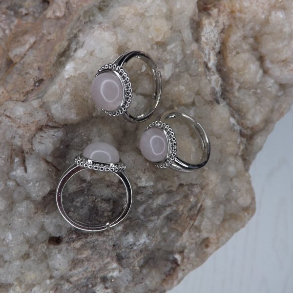 Bague ronde en Quartz Rose